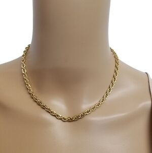 CARAT CREATIONS CCI VINTAGE GOLDTONED ROPE CHAIN NECKLACE